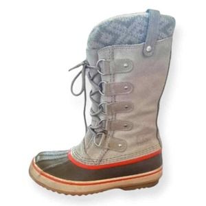 Sorel Joan Of Arctic Knit Boots In Fossil